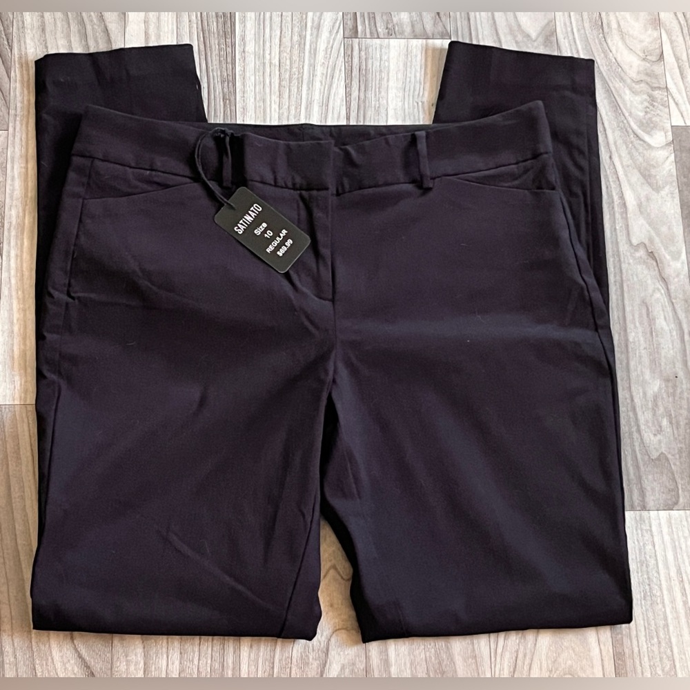Women’s Regular Black Satinato Pants Size 10